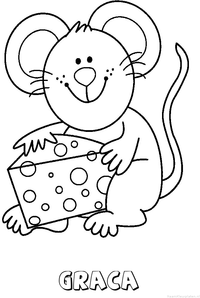 Graca muis kaas kleurplaat