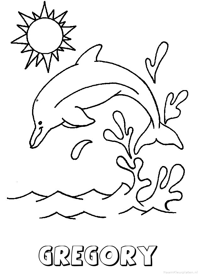 Gregory dolfijn kleurplaat