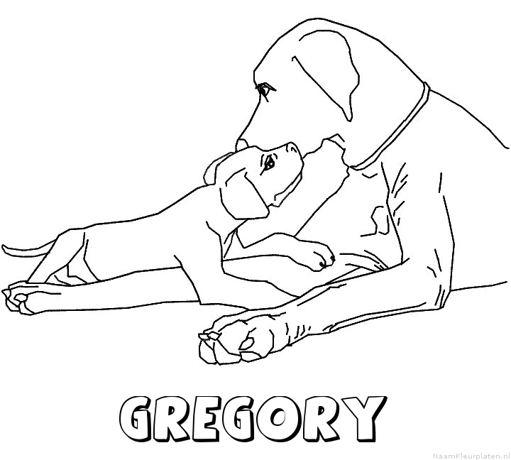 Gregory hond puppy kleurplaat