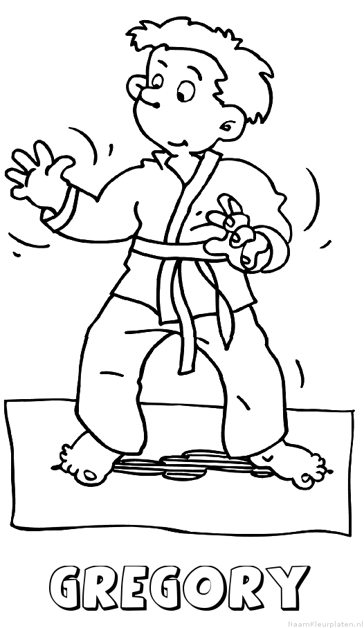 Gregory judo kleurplaat