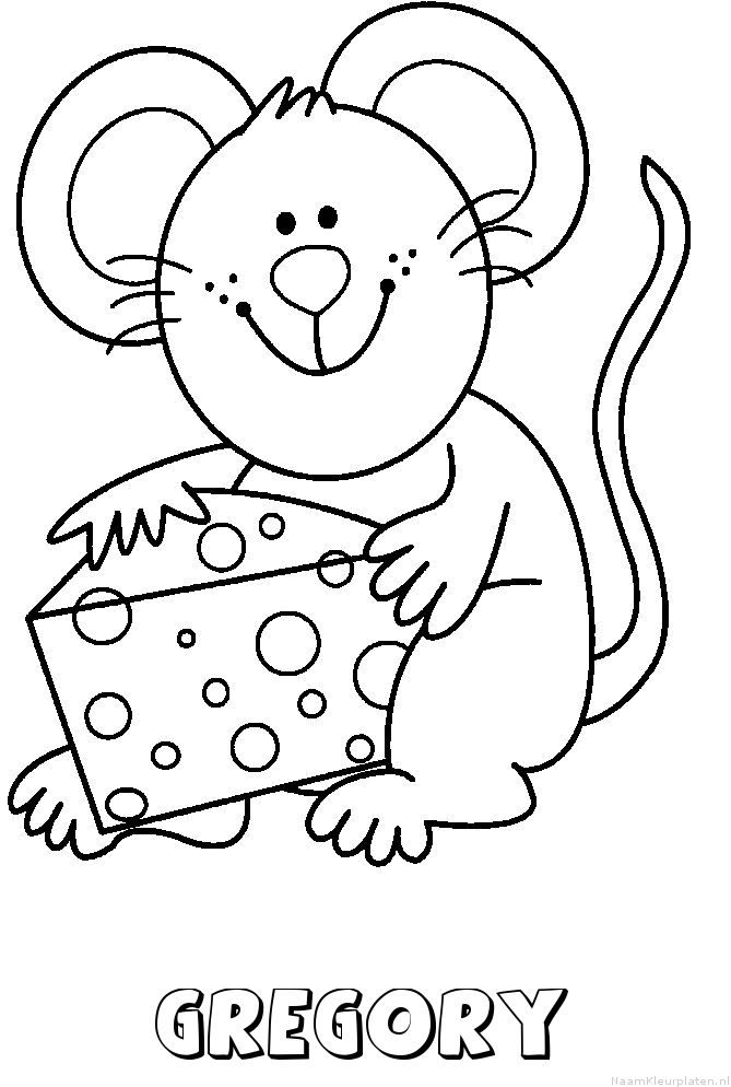 Gregory muis kaas kleurplaat