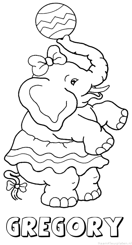 Gregory olifant kleurplaat