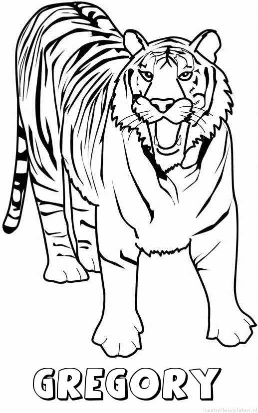 Gregory tijger 2 kleurplaat
