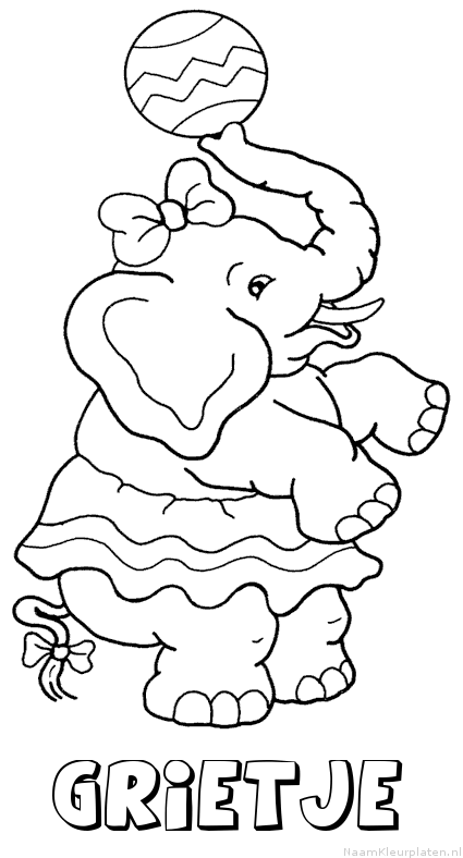 Grietje olifant kleurplaat