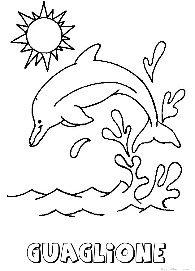 Guaglione dolfijn kleurplaat