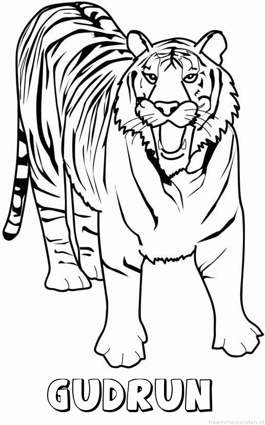 Gudrun tijger 2 kleurplaat