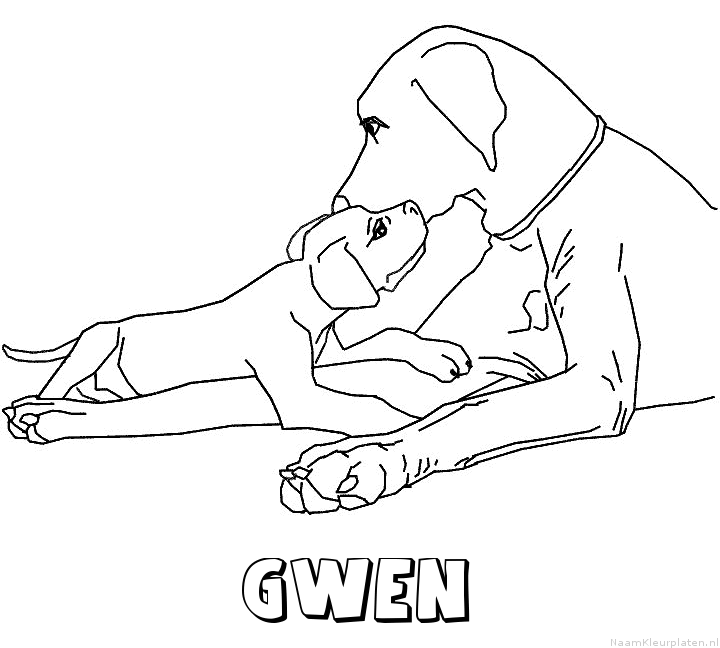 Gwen hond puppy kleurplaat