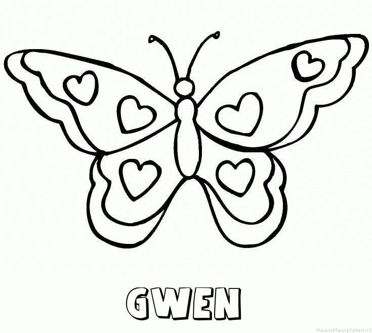 Gwen vlinder hartjes