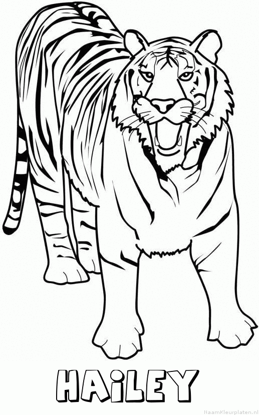 Hailey tijger 2 kleurplaat