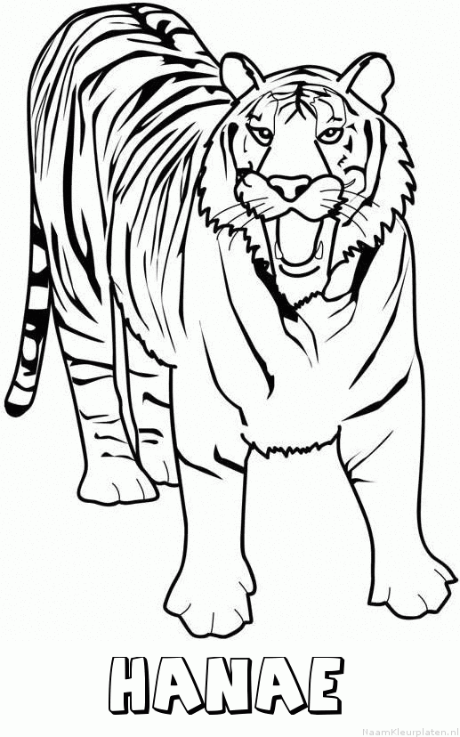 Hanae tijger 2 kleurplaat