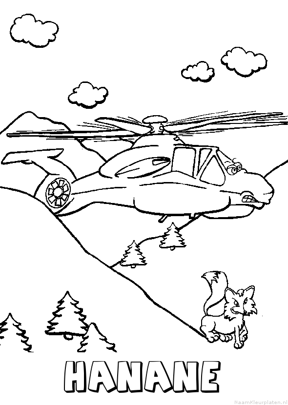 Hanane helikopter kleurplaat