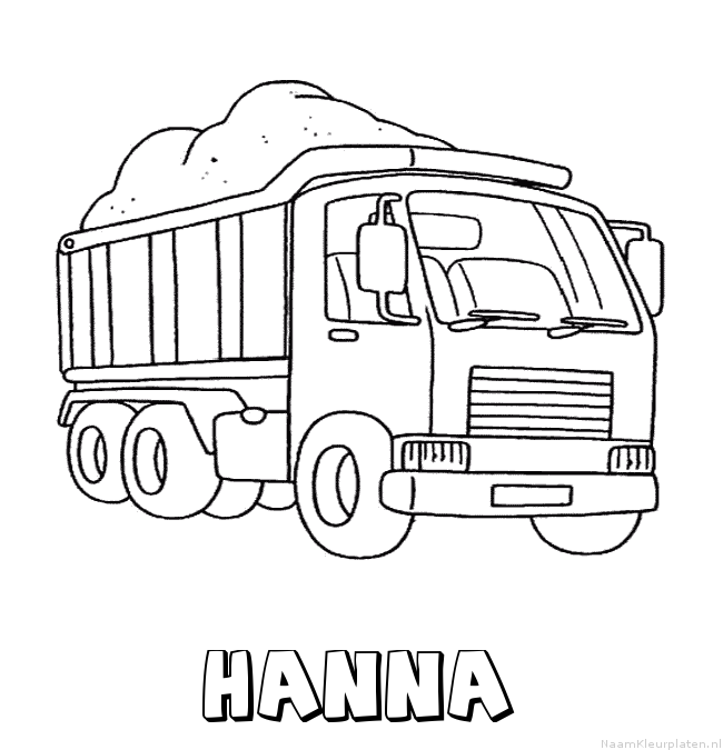 Hanna vrachtwagen kleurplaat