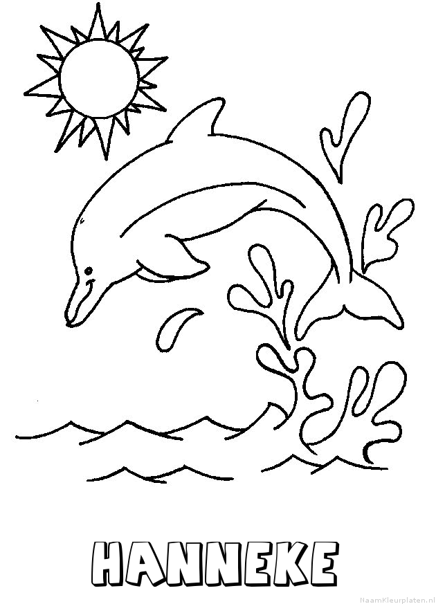 Hanneke dolfijn kleurplaat