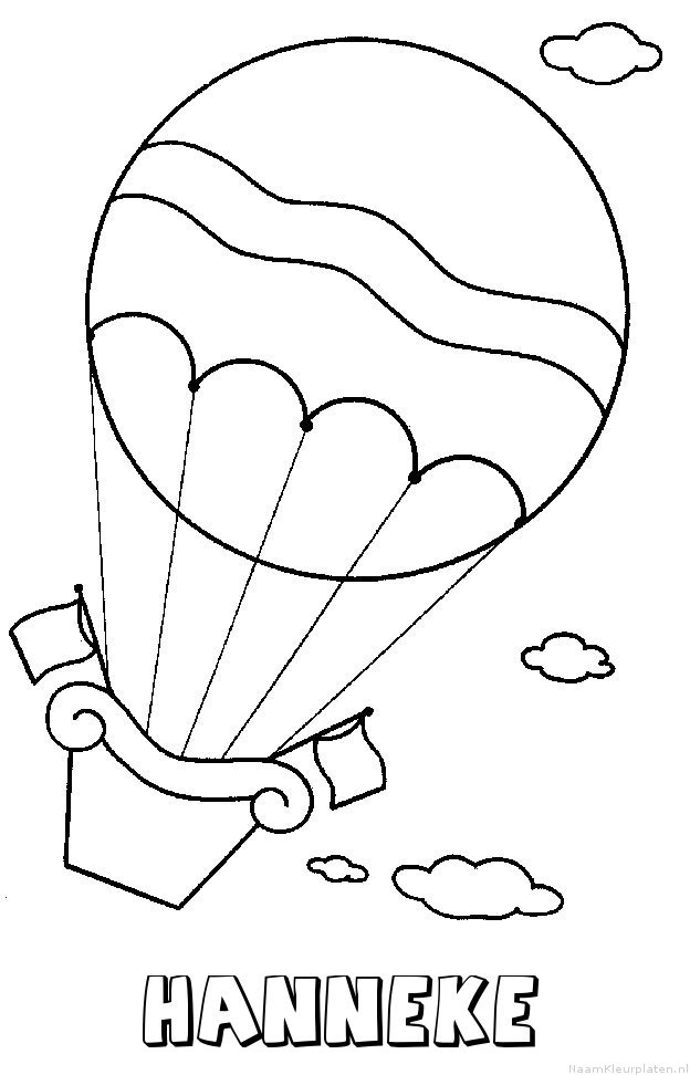 Hanneke luchtballon kleurplaat