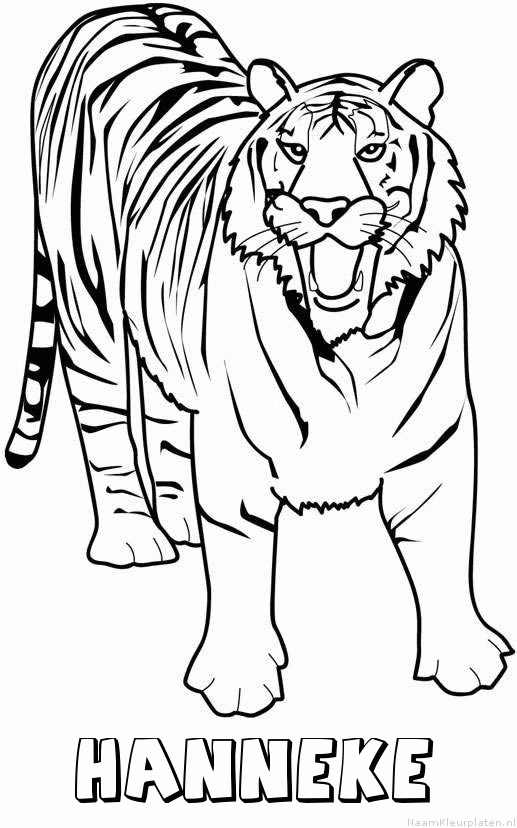 Hanneke tijger 2 kleurplaat