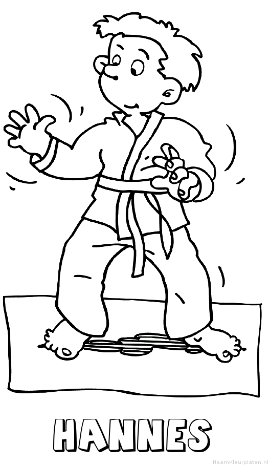 Hannes judo kleurplaat