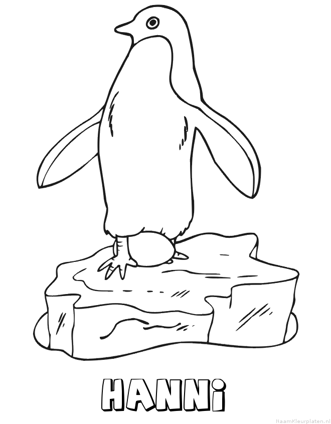 Hanni pinguin kleurplaat
