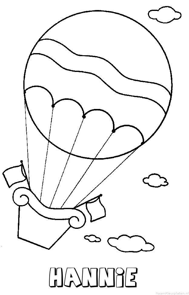 Hannie luchtballon kleurplaat