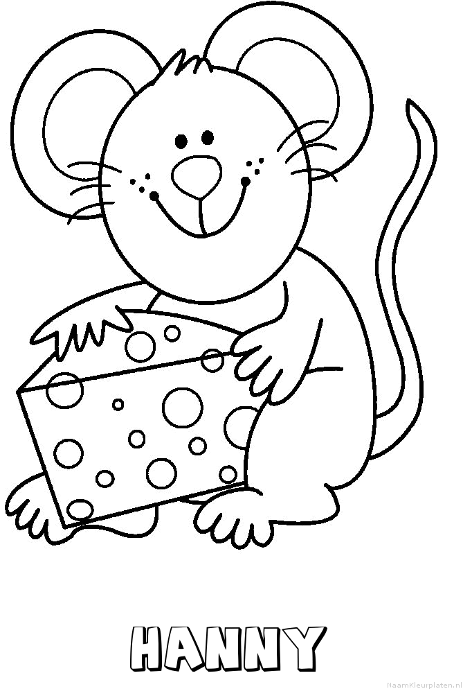 Hanny muis kaas kleurplaat
