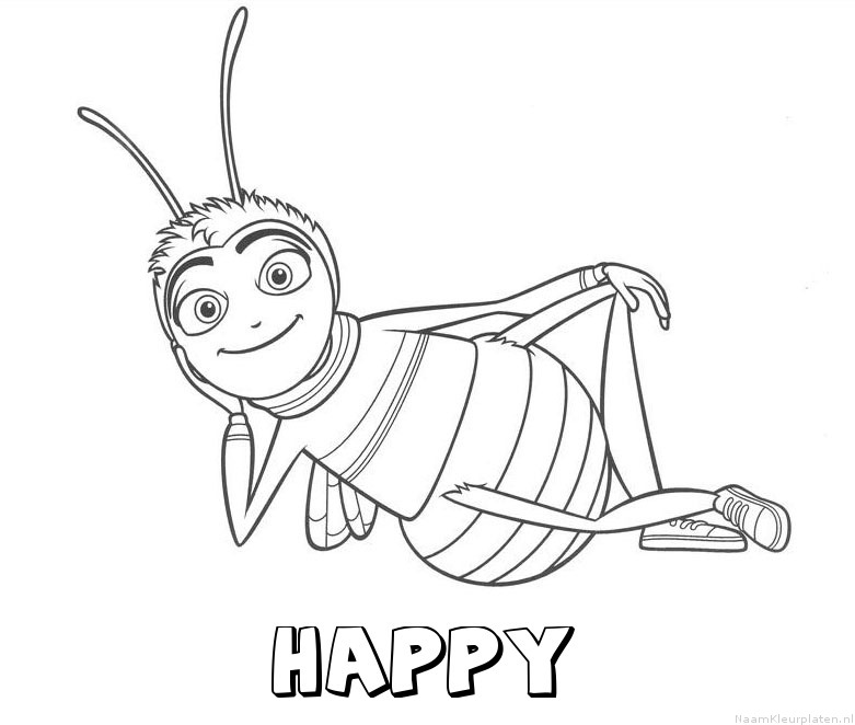 Happy bee movie kleurplaat