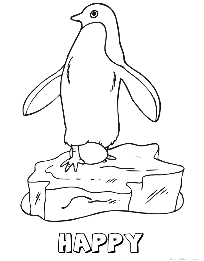 Happy pinguin kleurplaat