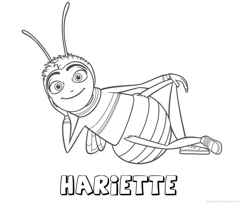 Hariette bee movie kleurplaat