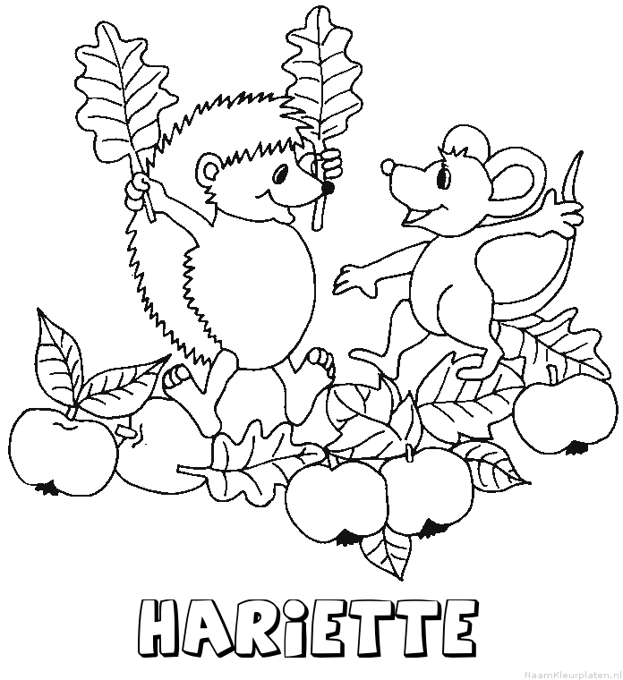 Hariette egel kleurplaat