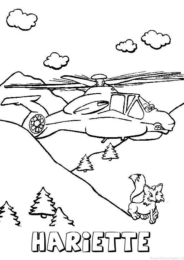 Hariette helikopter kleurplaat