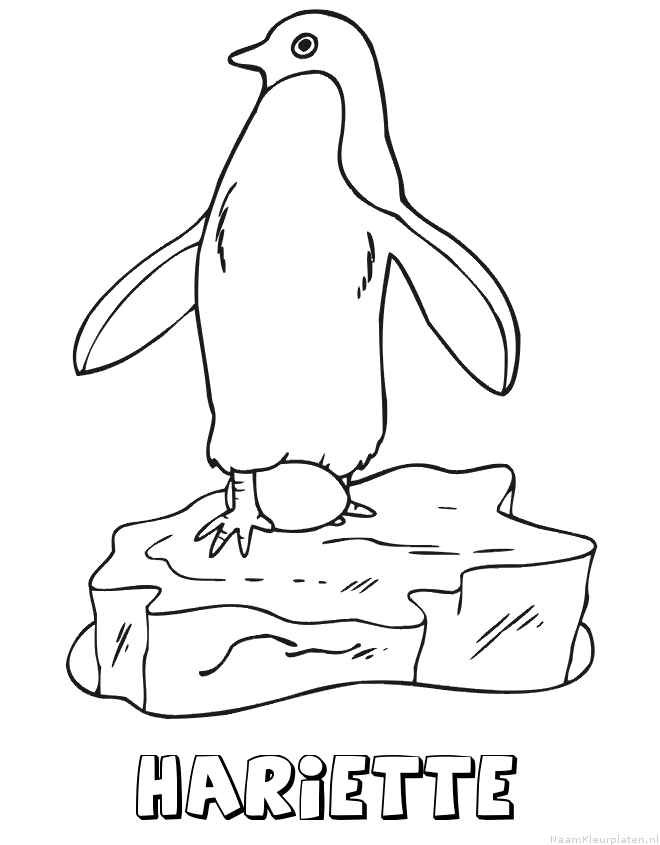 Hariette pinguin kleurplaat