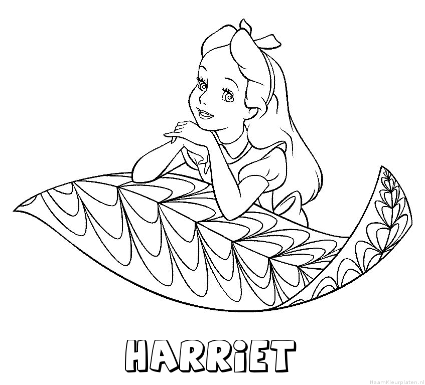 Harriet alice in wonderland kleurplaat