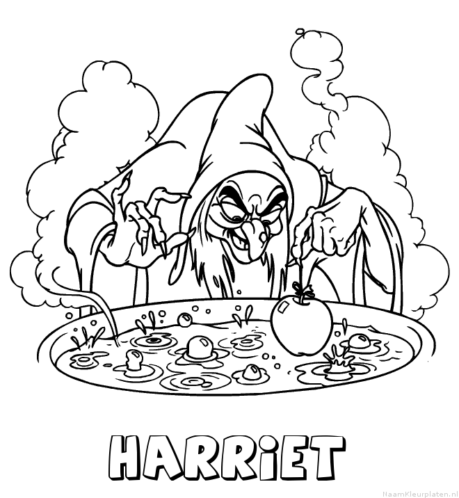 Harriet heks kleurplaat