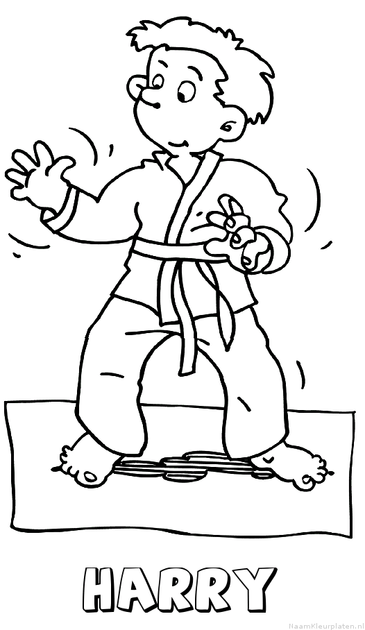 Harry judo kleurplaat
