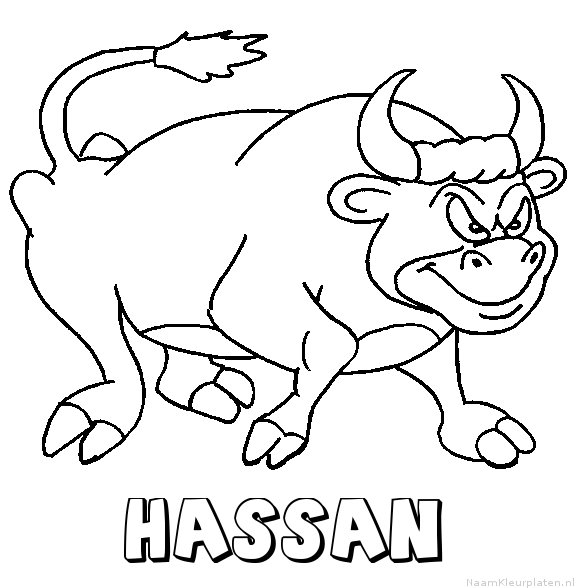 Hassan stier kleurplaat