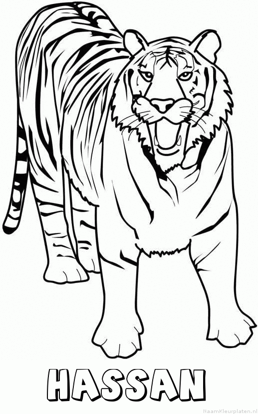 Hassan tijger 2 kleurplaat