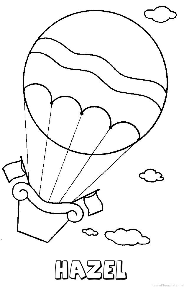 Hazel luchtballon kleurplaat