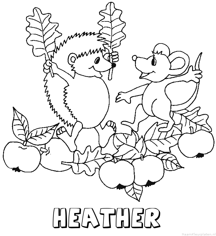 Heather egel kleurplaat