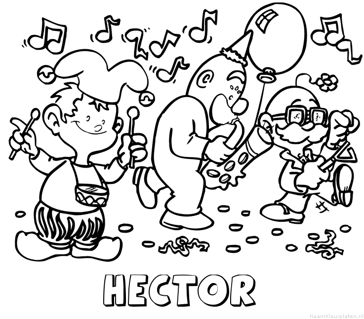 Hector carnaval kleurplaat