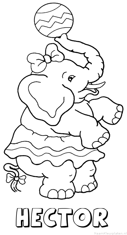 Hector olifant kleurplaat