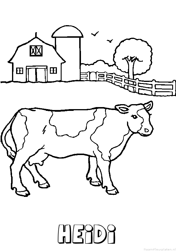 Heidi koe kleurplaat