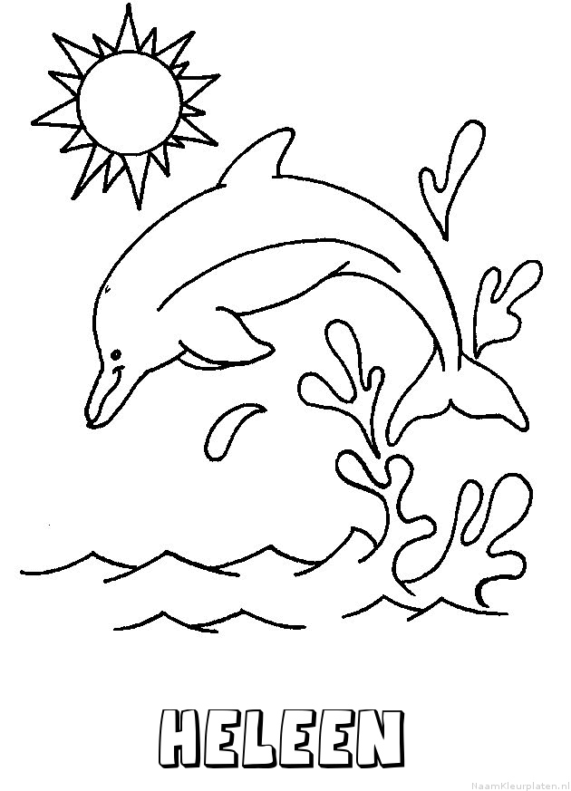 Heleen dolfijn kleurplaat