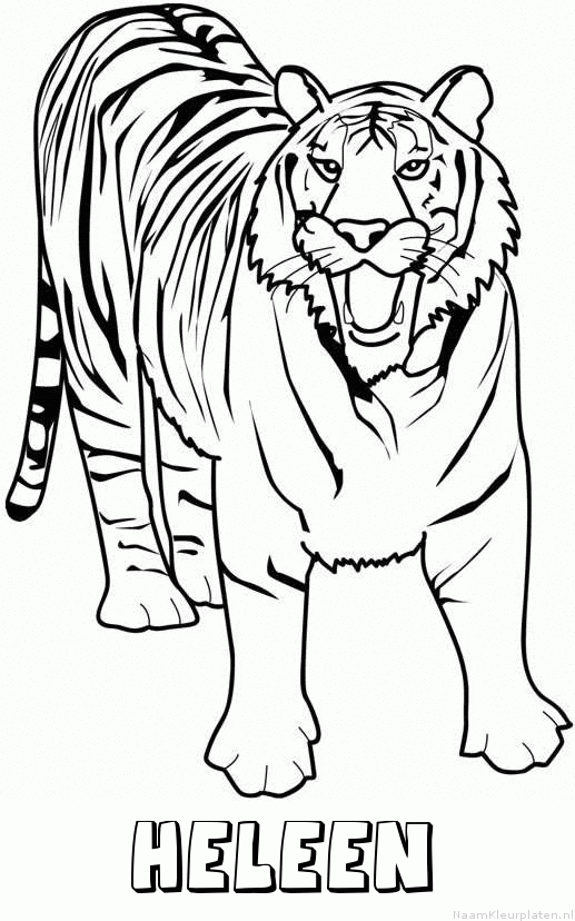 Heleen tijger 2 kleurplaat