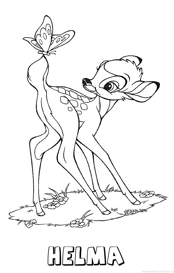 Helma bambi kleurplaat