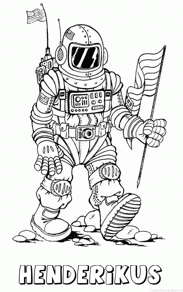 Henderikus astronaut kleurplaat
