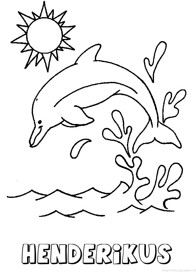 Henderikus dolfijn kleurplaat