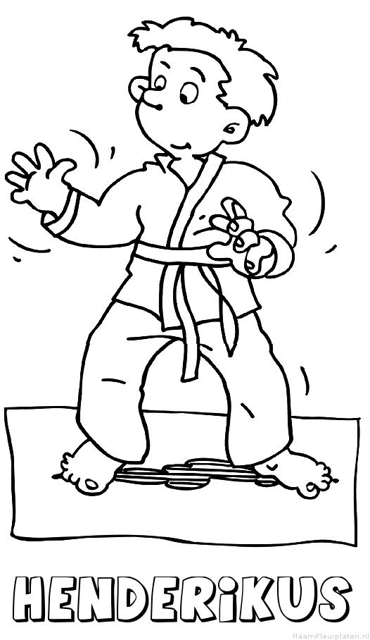 Henderikus judo kleurplaat