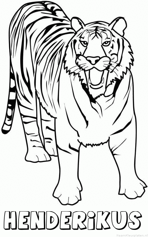 Henderikus tijger 2 kleurplaat