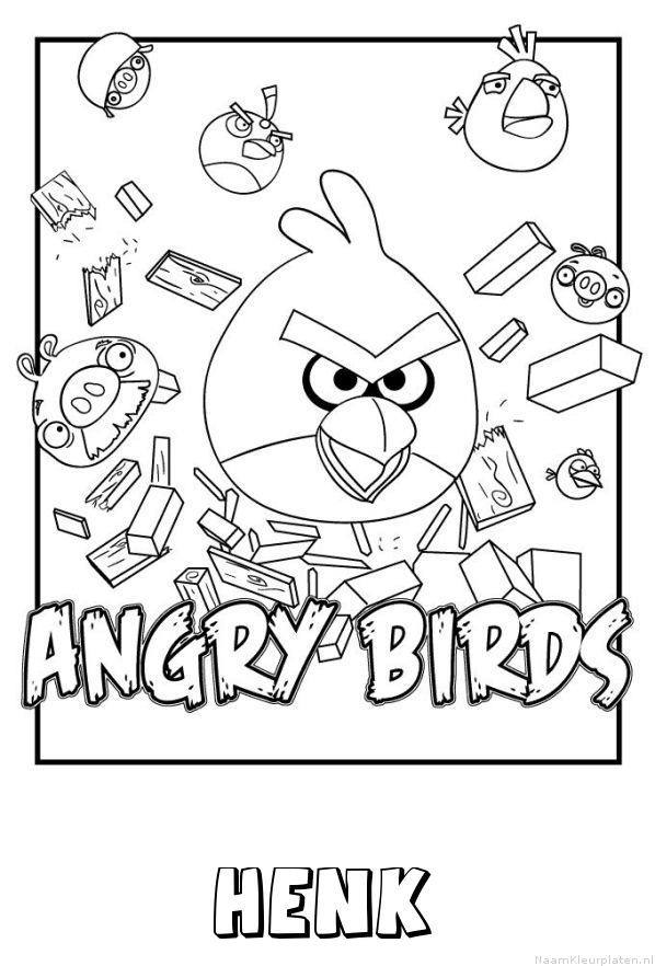 Henk angry birds kleurplaat