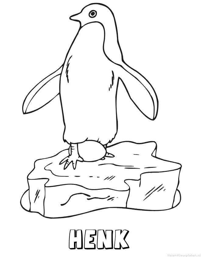 Henk pinguin kleurplaat