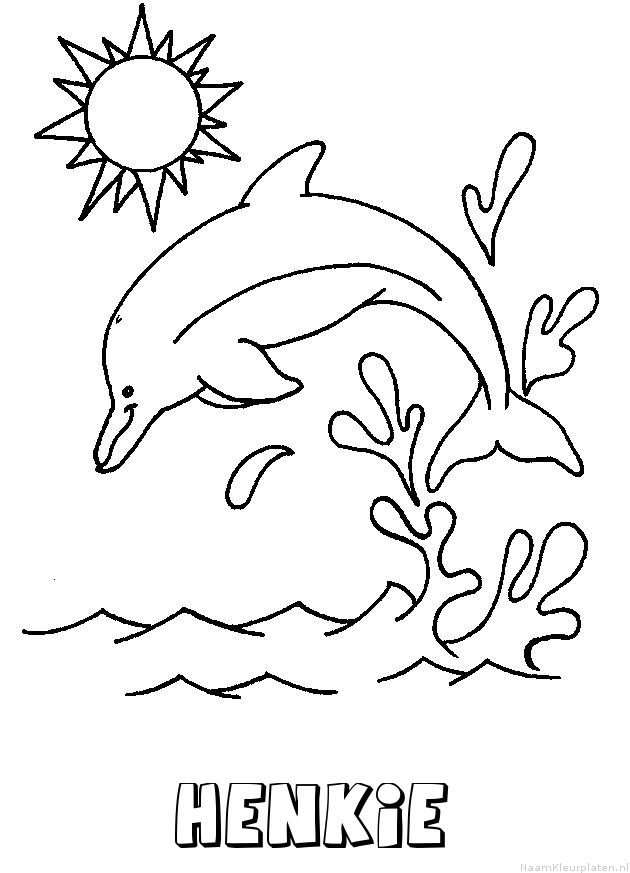 Henkie dolfijn kleurplaat