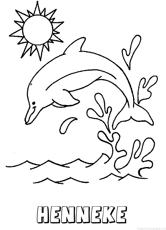 Henneke dolfijn kleurplaat